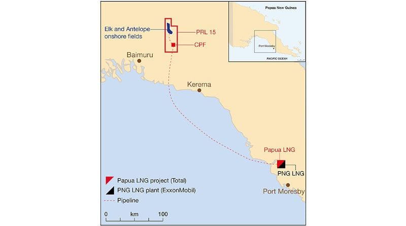 Location of Total operated Papua LNG Project. Credit: Total