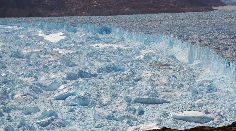 The Helheim Glacier is a possible analog for the future behavior of the much larger glaciers on Antarctica. CREDIT Knut Christianson
