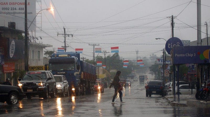 Road Rain Auto Woman Advertising Paraguay