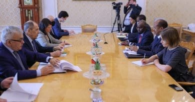 Russia's Sergey Lavrov with Djibouti's Ali Youssouf