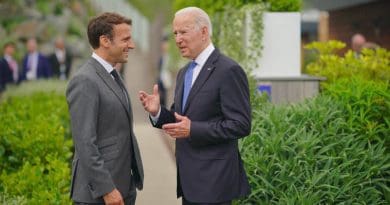 France's President Emmanuel Macron with US President Joe Biden at G-7 Summit. Photo Credit: The White House