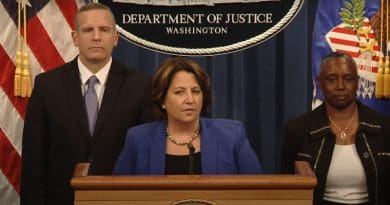 Deputy US Attorney General Lisa Monaco announces the recovery of bitcoin from the Colonial Pipeline ransomware attack. Photo Credit: Justice Dept. video screenshot