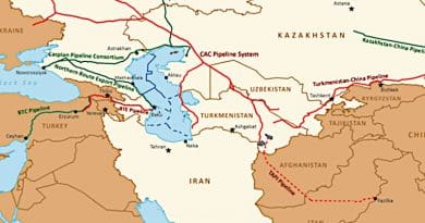 Major Caspian oil and natural gas export routes. Credit: EIA