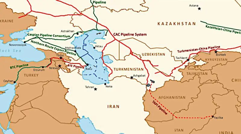 Major Caspian oil and natural gas export routes. Credit: EIA