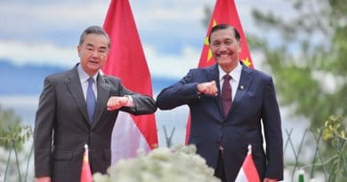China's State Councilor and Foreign Minister Wang Yi with Indonesia's Coordinator for Cooperation with China and Coordinating Minister Luhut Binsar Pandjaitan. Photo Credit: Chinese government