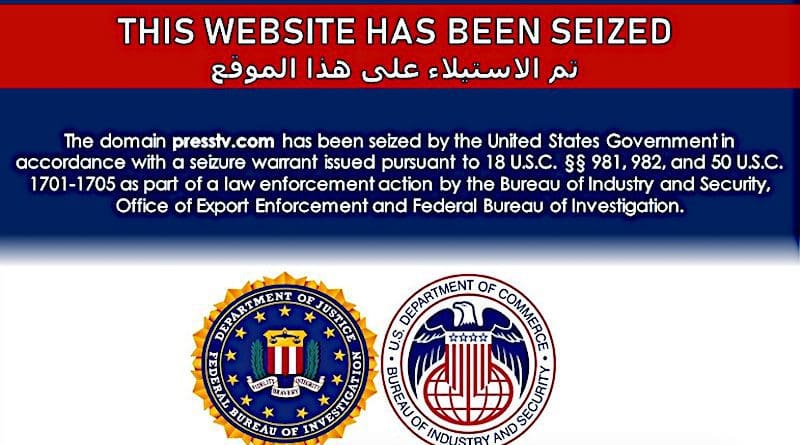 Screenshot of Iran's Press TV seized by the US government