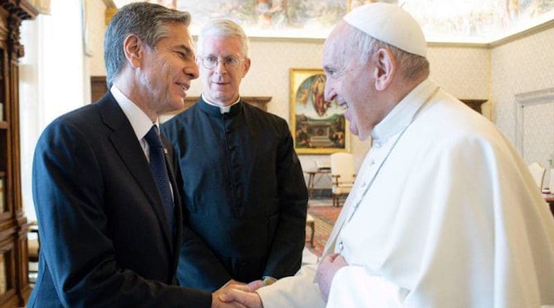 US Secretary of State Antony Blinken with Pope Francis. Photo Credit: Vatican Media/CNA