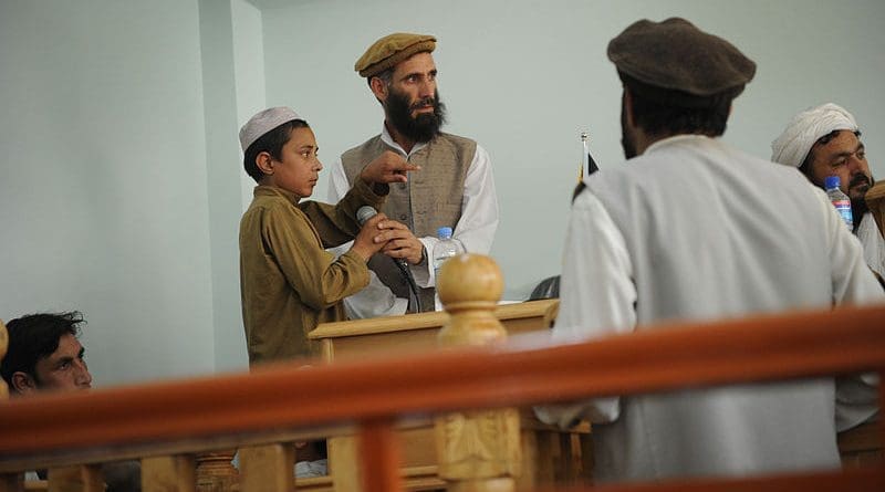 A young plaintiff testifying during a public criminal trial in 2011 at a courthouse in Asadabad, Afghanistan. Photo Credit: S.K. Vemmer, employee of the U.S. State Department, Wikipedia Commons
