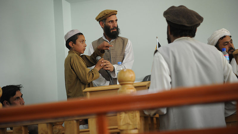 A young plaintiff testifying during a public criminal trial in 2011 at a courthouse in Asadabad, Afghanistan. Photo Credit: S.K. Vemmer, employee of the U.S. State Department, Wikipedia Commons