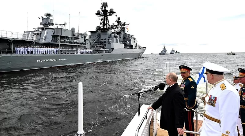 Russia's President Vladimir Putin attends the Navy Day parade in St. Petersburg on July 25. Photo Credit: Kremlin.ru