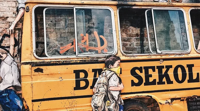 Bus School Kids Students Parking Class Malaysia