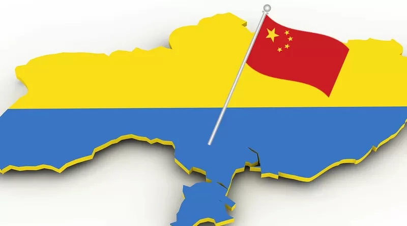 china flag ukraine map