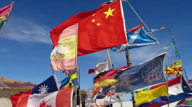 Flags World Uyuni Salar Bolivia Salt Desert China