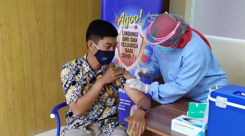 A vaccination in Central Java, Indonesia CREDIT Fadil Fauzi