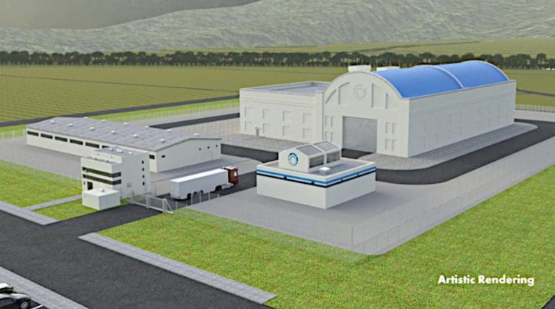 Artistic rendering of the Hermes low-power demonstration reactor (Image: Kairos Power)