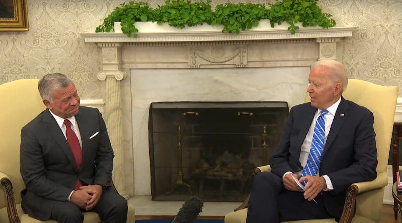 US President Joe Biden and Jordan's King Abdullah II. Photo Credit: White House video screenshot