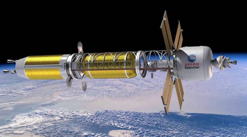 llustration of a conceptual spacecraft enabled by nuclear thermal propulsion. Credits: NASA