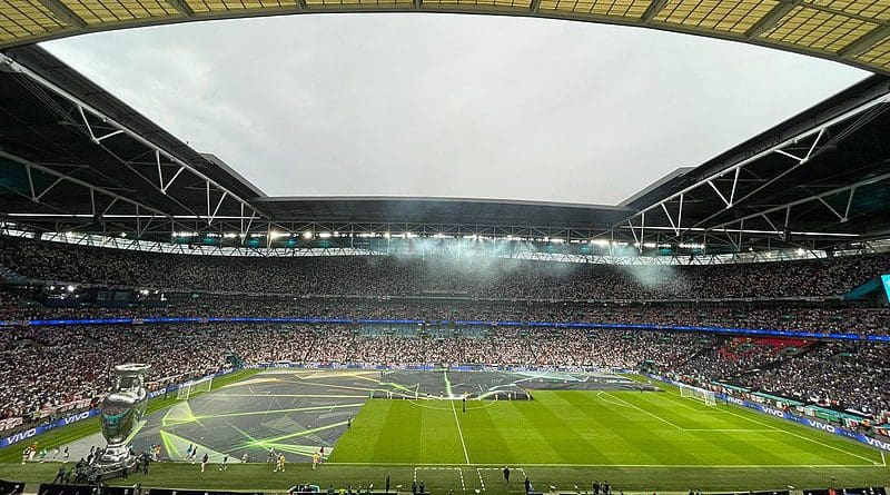 Interior of Wembley before the UEFA Euro 2020 final. Photo Credit: Presidenza Presidenza della Repubblica Repubblica