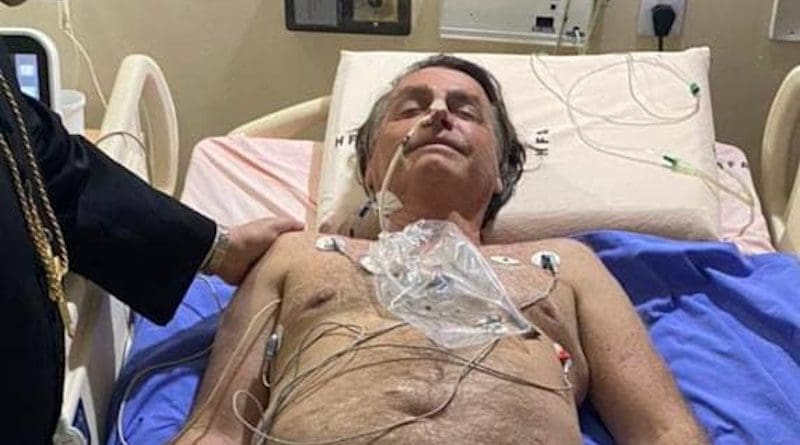 Brazil's President Jair Bolsonaro, seen in a hospital bed in a picture posted to Facebook on July 14, 2021 © Facebook / jairmessias.bolsonaro
