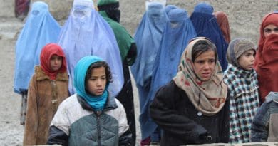 Girls and mothers, waiting for donations of heavy blankets, Kabul, 2018 Photo Credit: Dr. Hakim