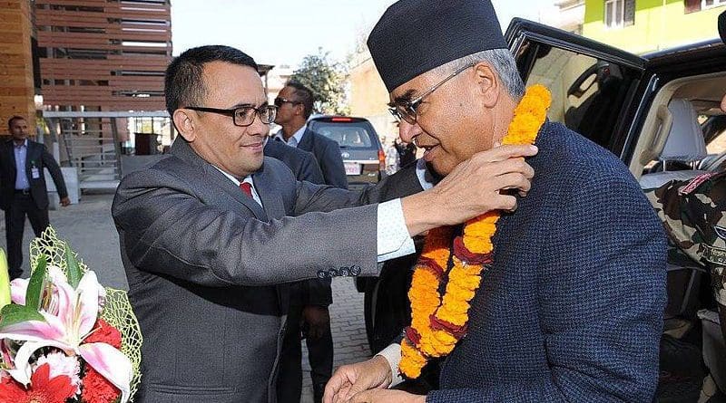 Nepal's Sher Bahadur Deuba arriving at Singha Durbar after being appointed prime minister for the fifth time on 13 July 2021. Photo Credit: Dhuchkedhuckhe99889, Wikipedia Commons
