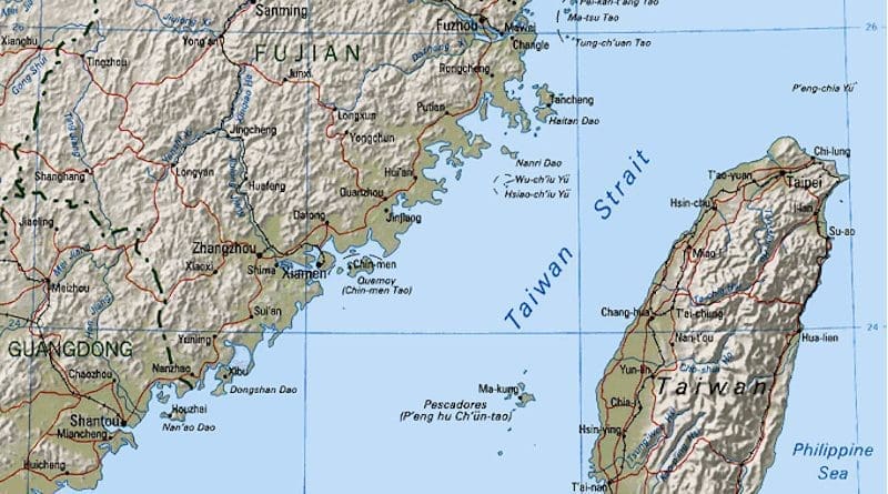 Map of the Taiwan Strait. Credit: CIA World Factbook