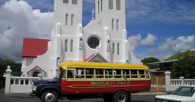 Bus Church Samoa Exotic South Sea