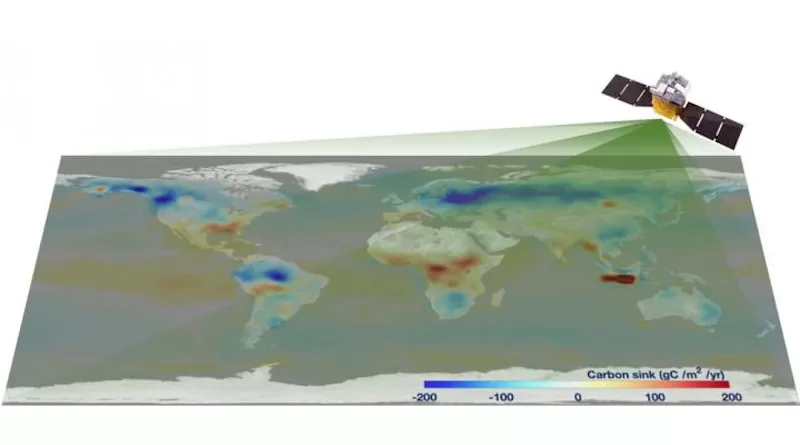 The first global carbon flux map derived by TanSat observation. CREDIT: Dongxu Yang