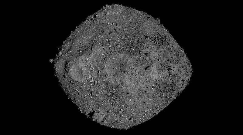 This mosaic of Bennu was created using observations made by NASA's OSIRIS-REx spacecraft that was in close proximity to the asteroid for over two years. Credits: NASA/Goddard/University of Arizona