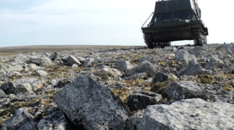 Limestone outcrop on the Taymyr Peninsula in North Siberia, in one of the areas where increased methane concentrations appeared in summer 2020. CREDIT: © Dmitry Zastrozhnov