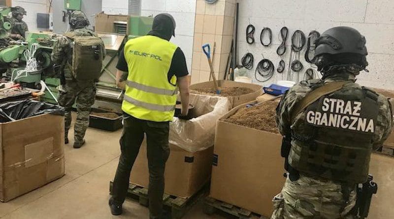 Members of Europol and Poland's Border Guards dismantle an organized crime group involved in the production of illegal cigarettes. Photo Credit: Europol