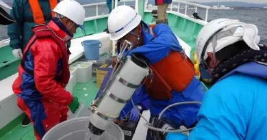 Seawater samples being taken near the Fukushima Daiichi plant (Image: IAEA)