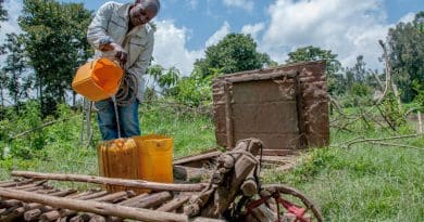 A farmer draws water from a well in Hosana, Ethiopia. CREDIT: Georgina Smith