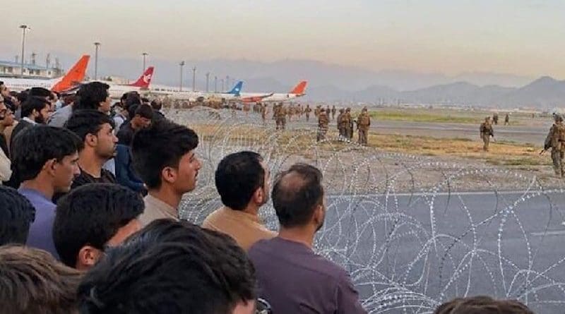 Scene in Kabul airport as civilian seek evacuation from Afghanistan. Photo Credit: Mehr News Agency