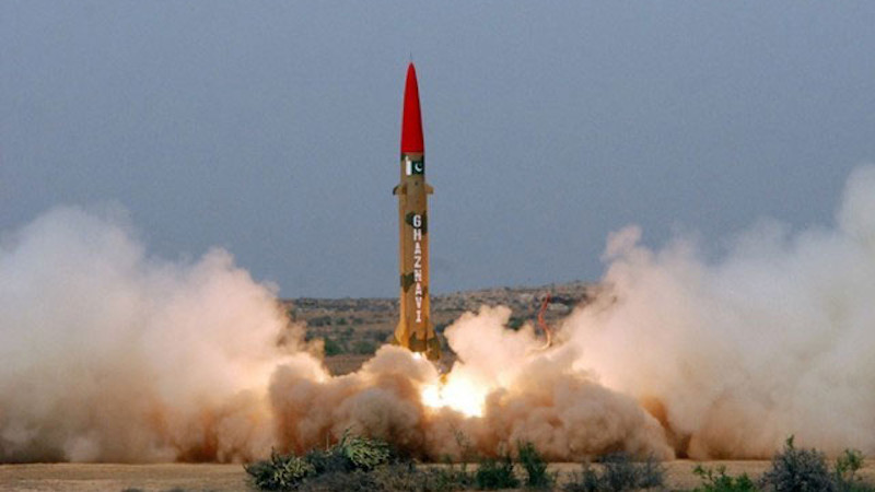 Pakistan test launches a Ghaznavi missile. Photo: ISPR Pakistan