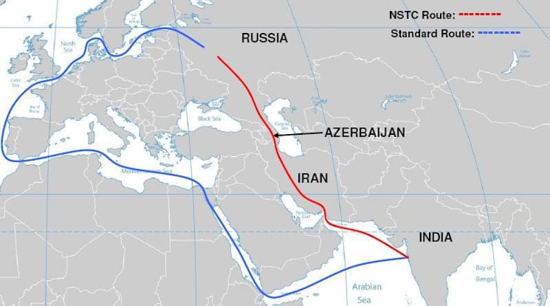 The International North-South Transport Corridor (INSTC). Credit: Wikipedia Commons