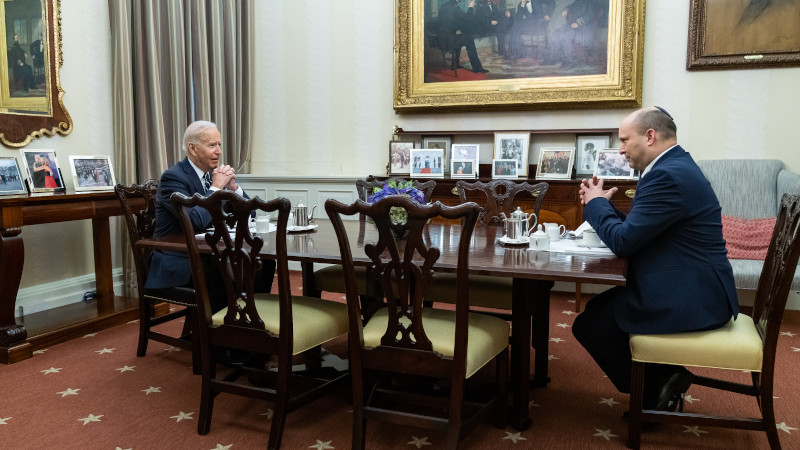 US President Joe Biden with Israel's Prime Minister Naftali Bennett at the White House. Photo Credit: The White House