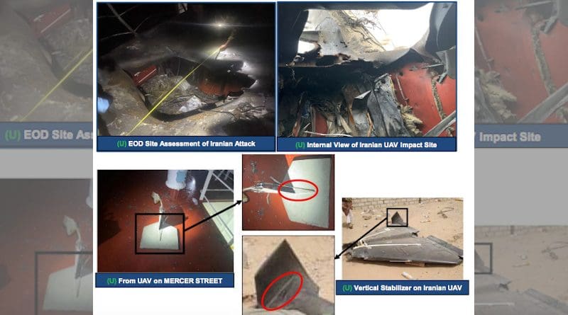 Images released by CENTCOM showing similarity to drone parts found in attack on Mercer Street and Iranian drone. Credit: https://www.centcom.mil/Portals/6/PressReleases/MERCERSTREETATTACK06AUG2%20final.pdf