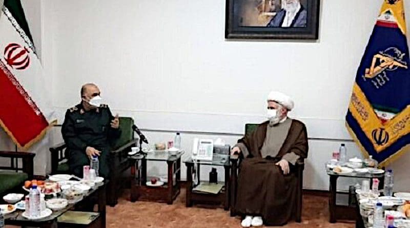 Iran's Commander of the IRGC Major General Hossein with Lebanese Hezbollah Deputy Secretary-General Sheikh Naim Qassem. Photo Credit: Mehr News Agency