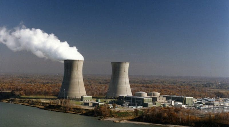 The two-unit Perry plant, pictured when it marked 30 years of operations in 2017 (Image: FirstEnergy)