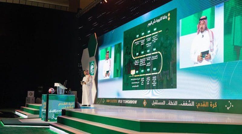 Hassan Al-Misehal, President of SAFF, presenting ‘Our Tactics For Tomorrow.’ (Supplied/SAFF)