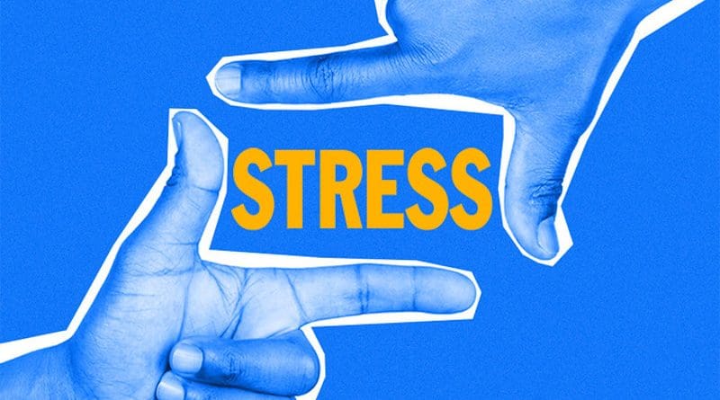 Reframing a stress response like sweaty palms or a racing heart can make a big difference to a person’s mental health, general wellbeing, and success, according to University of Rochester psychologists. CREDIT University of Rochester illustration / Julia Joshpe