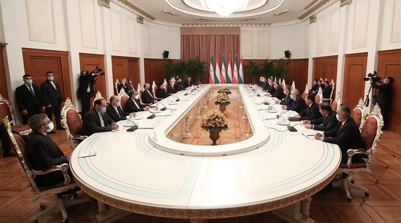 Meeting between Iran and Tajikistan officials. Photo Credit: Tasnim News Agency