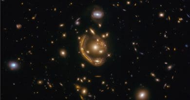 In this particular snapshot, a science discovery followed the release of a Hubble observation of a striking example of a deep-space optical phenomenon dubbed an "Einstein ring." The photo was released in December 2020 as an example of one of the largest, nearly complete Einstein rings ever seen. CREDIT: Saurabh Jha (Rutgers, The State University of New Jersey)