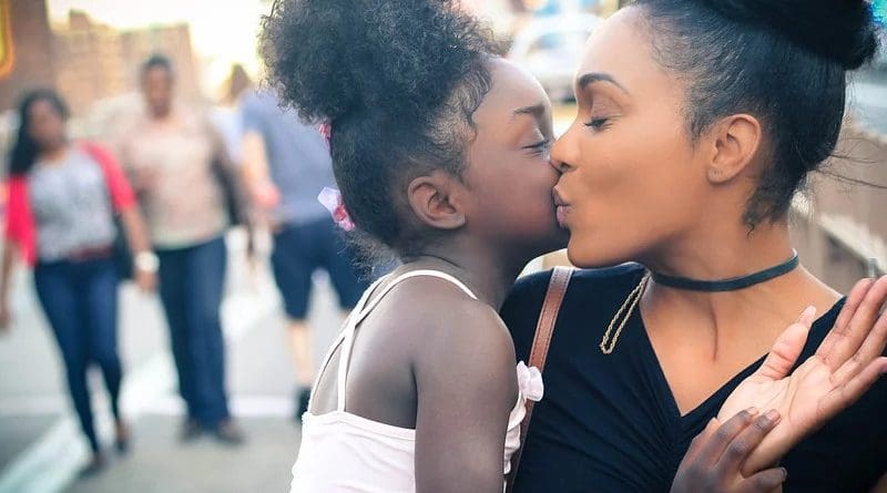 Family Girl Mother Daughter Black Women Afro-American Woman