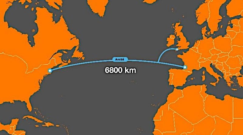 Location of “AMITIE” submarine telecommunications cable. Credit: Orange