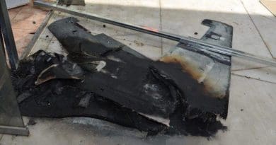 Damage cause by the drone attacks on Abha airport on Tuesday Aug. 31. (SPA)