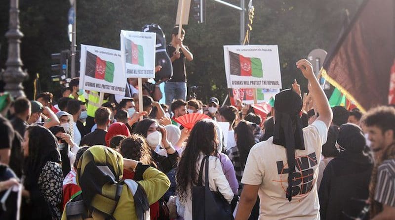 Afghans in Germany protesting against Taliban violence, August 14, 2021. Source: Wikimedia Commons.