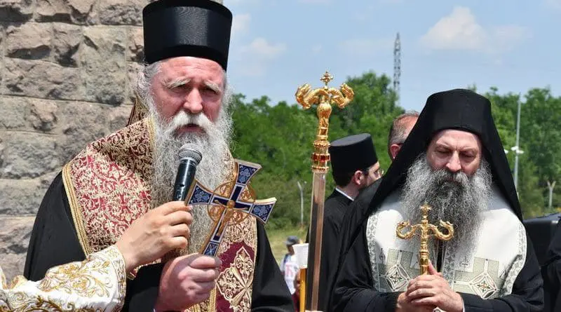 Serbian Orthodox Church Metropolitan Joanikije and Patriarch Porfirije. Photo: Serbian Orthodox Church.