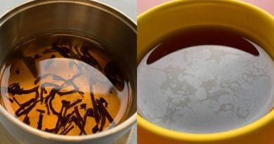 A thin film at the air-water interface is observable in a cup of tea. CREDIT: ETH Zürich, Department of Health Science and Technology, Institute of Food Nutrition and Health, Zürich, Switzerland